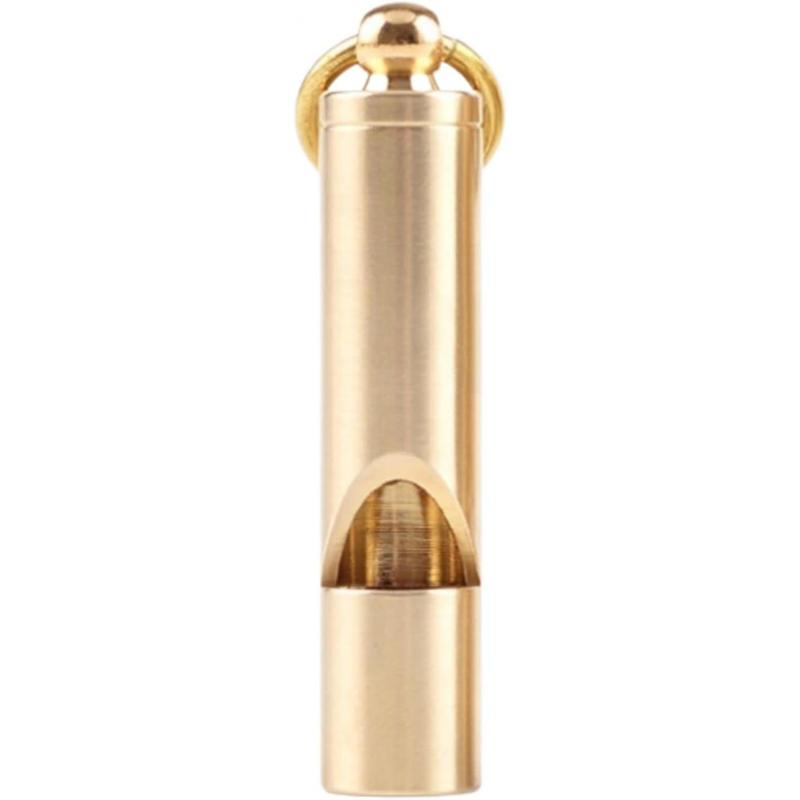 Loudest Brass Whistle Best Premium Emergency Whistle 125db+ One Piece Outdoor Survival Whistle On Key-Chain or Hang Around Your Neck and Carry it Anywhere!