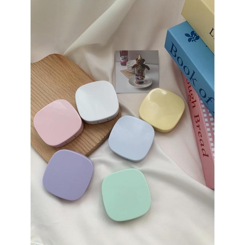 Style Simple Fashion Invisible Glasses Box Couple Box Nursing Beauty Pupil Box Solid Color Portable Cosmetic Contact Lenses Storage Box