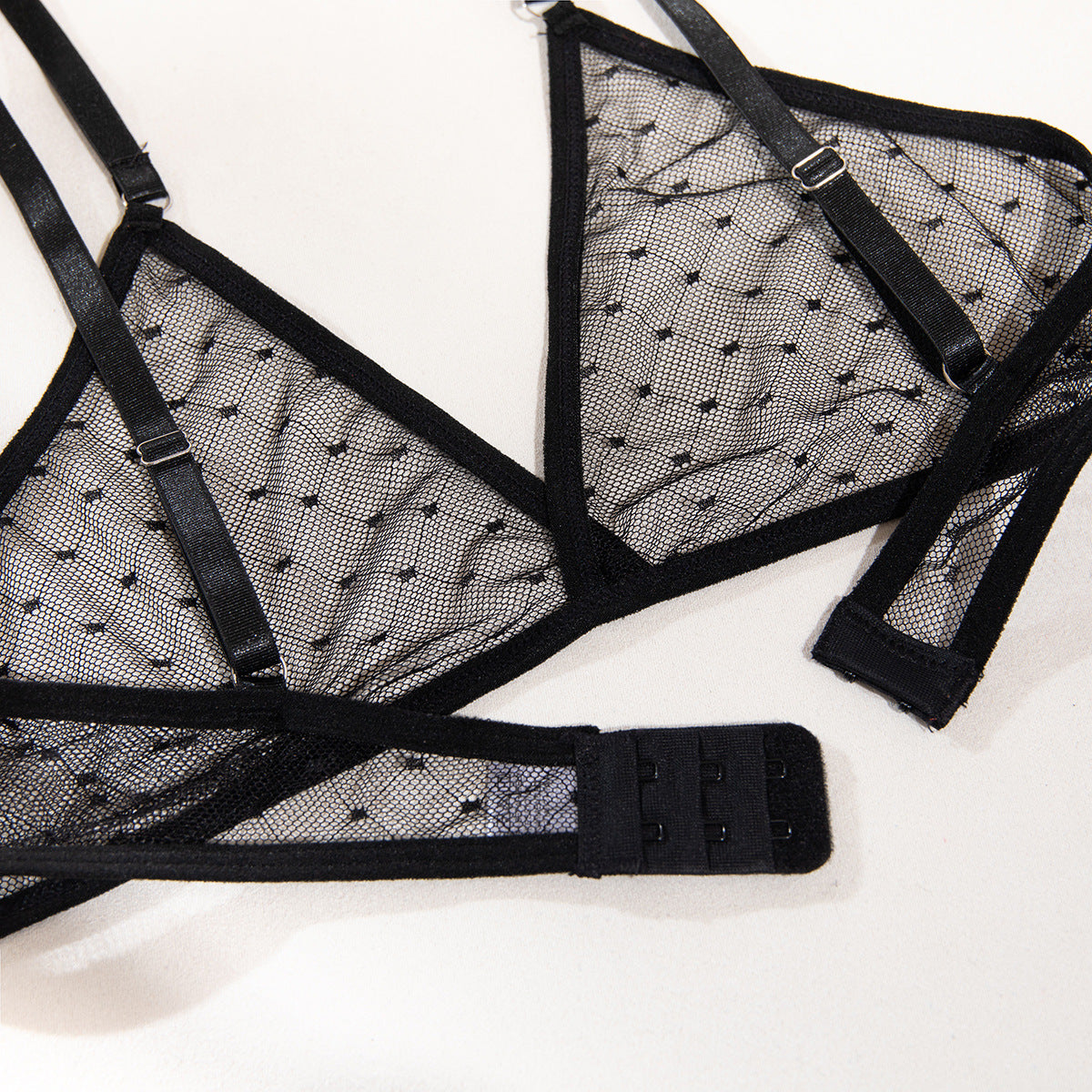 New Arrival Sexy Netted Bra Set with Bow and No-Underwire - 5-Piece with Cape for Women | Perfect for Date Night