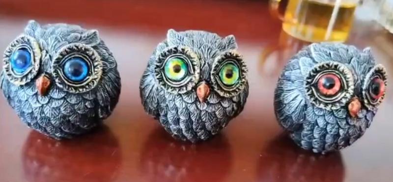 Owl Beads Pendant Owl Home Decoration Resin Craft Ornament