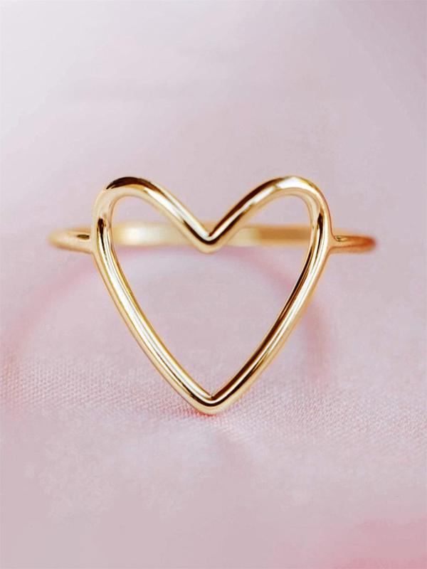 Heart Design Ring, Fashion Accessories for Women & Girls, Trendy All-match & Exquisite Jewelry for Birthday Gift
