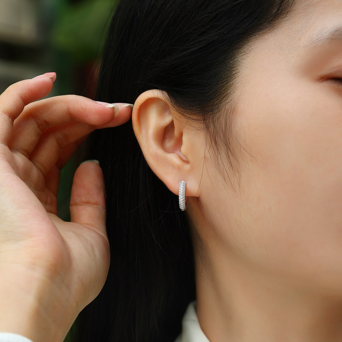 S925 Corner Star Earrings Moissanite Ear Ring