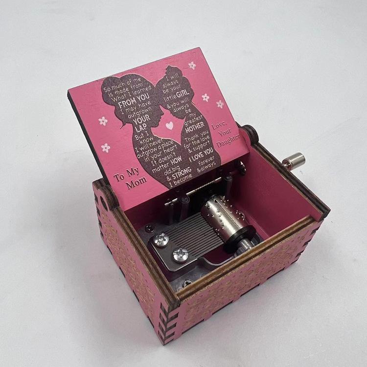Mother's Day Music Box Hand-Cranked Wooden Music Box Classical Carving Music Box Ornaments
