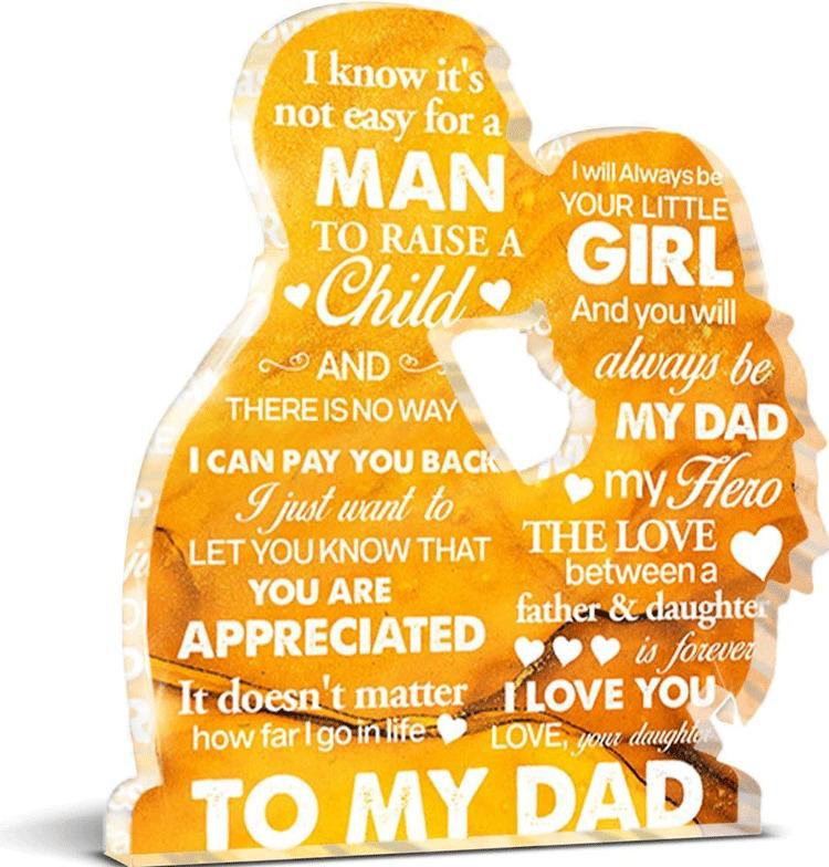 Gifts for Dad From Son, Thank You Gift for Dad Daddy Father Bonus Dad, Dad Birthday Father's Day Gift Ideas, Best Dad Acrylic Keepsake