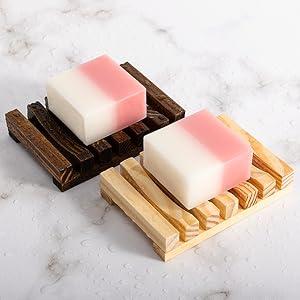 Natural Wooden Soap Dish Soap Saver Holder Soap Tray for Bathroom, Biodegradable, Zero Waste, Plastic Free (Wooden)