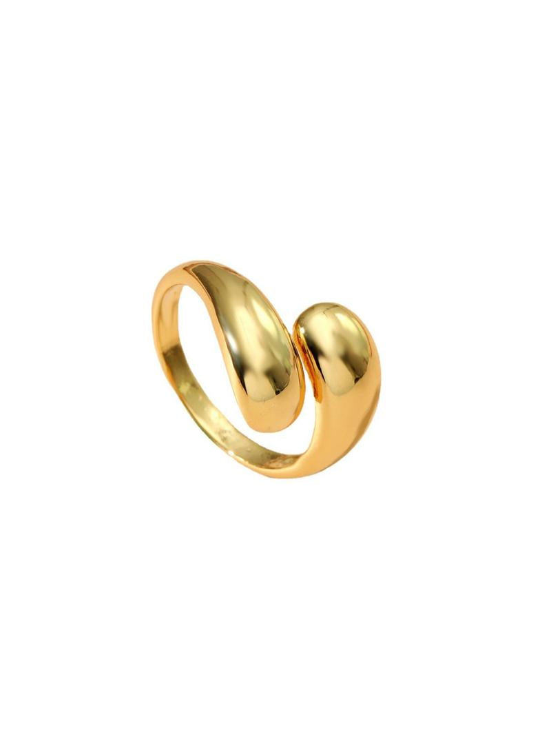 Women's Solid Copper Cuff Ring, Casual All-match Jewelry for Girls Gift, Simple Classic Fashion Accessories for Daily Wear
