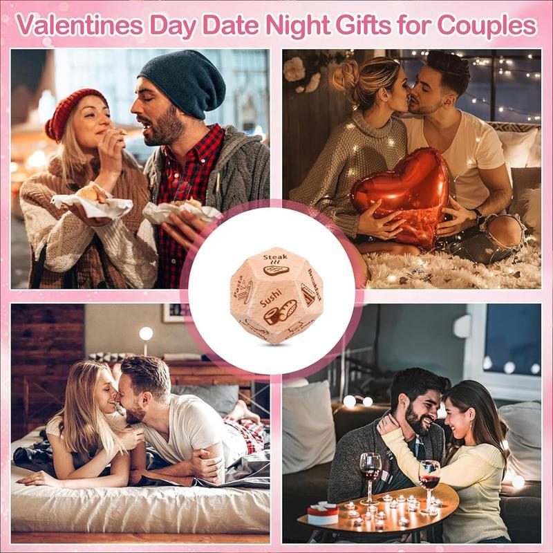 Fun Night Dating Decision Dice,Wooden Couple Dating Fun dice,Food Decision Dice,Gifts for Boyfriend-Girlfriend advent calendars