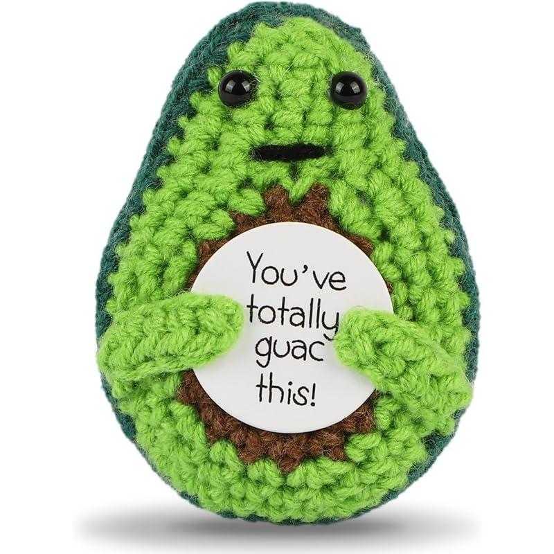 Mini Funny Positive Potato, 3 inch Knitted Wool Doll with Positive Card for Cheer Up Gifts and Party Decorations, Cute Wool Positive Potato Crochet Doll for Birthday Gifts (Avocado) advent calendars