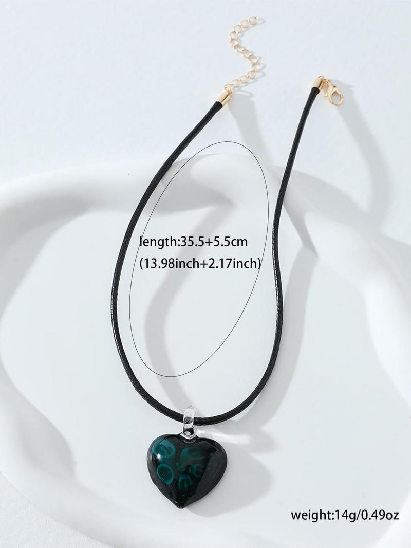 Women's Heart Decor Pendant Necklace for Women & Girls, Y2k Fashion Jewelry for Party, Daily Clothing Decor, Trendy All-match & Exquisite Jewelry for Birthday Gift, Mall Goth