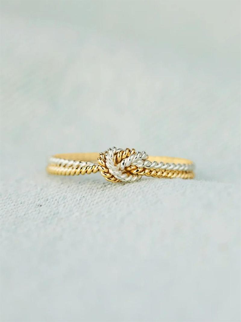 Women's Simple Knot Design Ring, Promise Ring Jewelry for Party, Daily, Trendy All-match & Exquisite Jewelry for Birthday Gift, for Fall