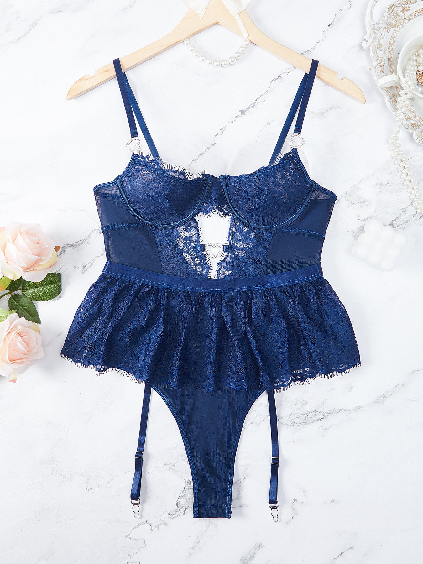 Sexy Lingerie Set with Lace Embroidery for Valentine's Day - Best Seller