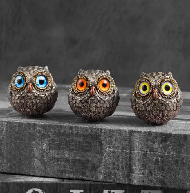 Owl Beads Pendant Owl Home Decoration Resin Craft Ornament