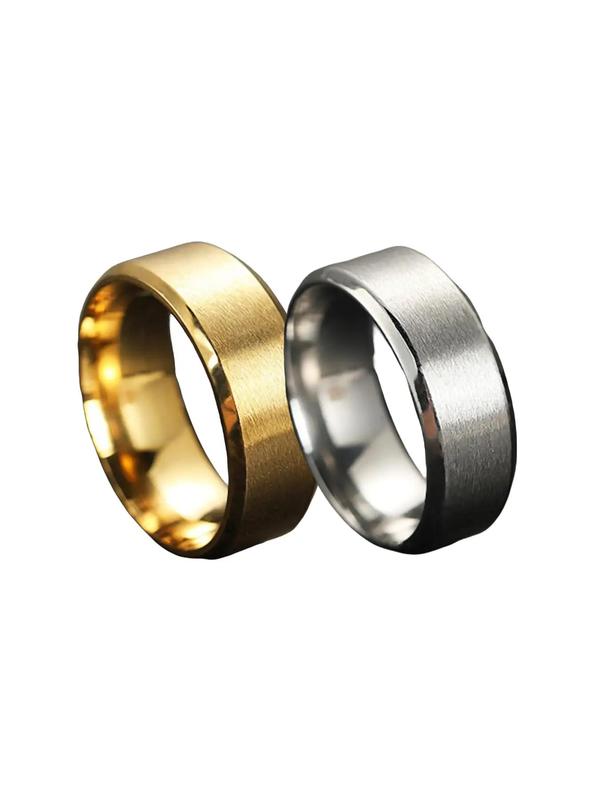 Plain Stainless Steel Ring for Musical Festival, Summer 2024 Daily Streetwear Hip Hop Goth Jewelry for Women Men, Clean Girl Outfit Accessory for Teen Girl Fall