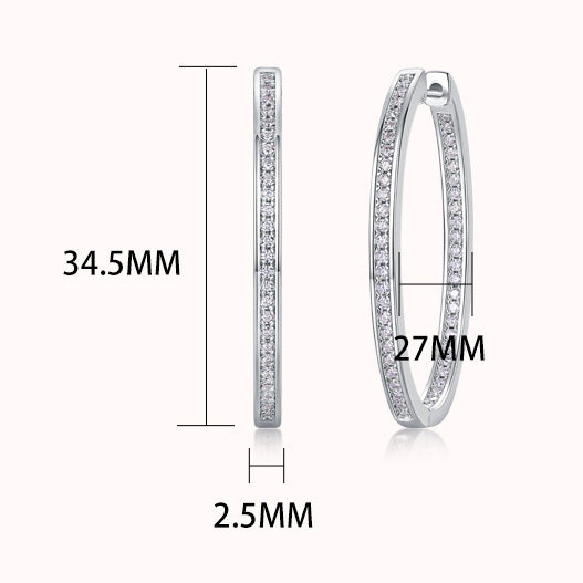 Fashionable Light Luxury S925 Silver Earrings for Women High-end Sense Elegant Large Hoop Earrings