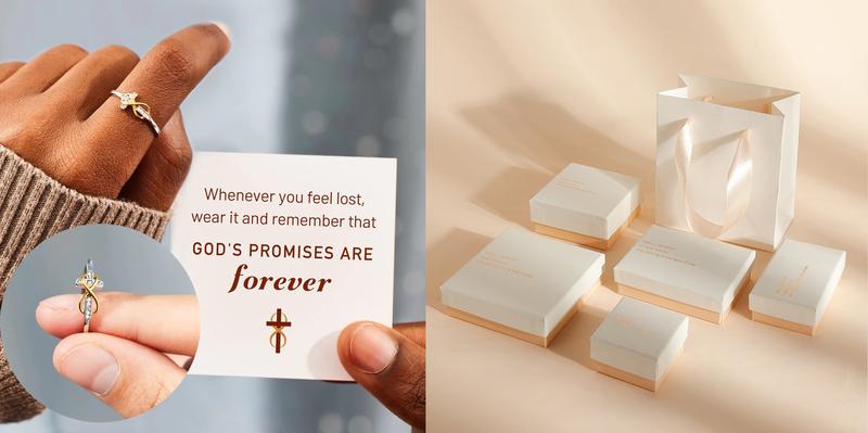 Inspirational Jewelry Engraved Faith Hope Love Cubic Zirconia Cross Infinity Ring
