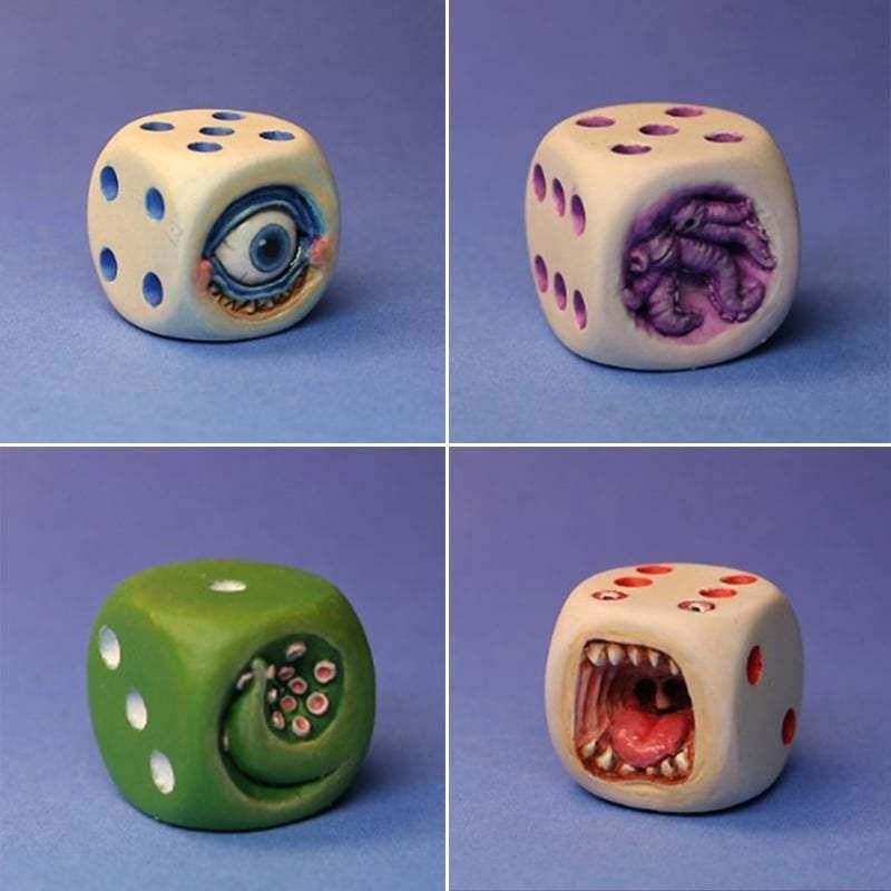 Halloween Demon Dice Toy Desktop Resin Crafts Micro Landscape Ornaments Atmosphere Gift