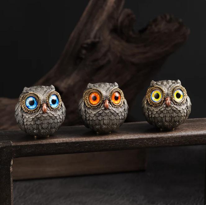 Owl Beads Pendant Owl Home Decoration Resin Craft Ornament