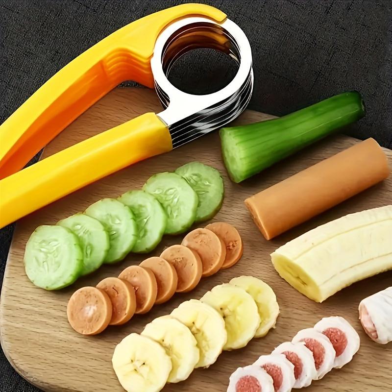 Stainless Steel Banana and Cucumber Slicer-Perfect for Barbecue and Outdoor Cooking, Food Safe Kitchen Gadgets