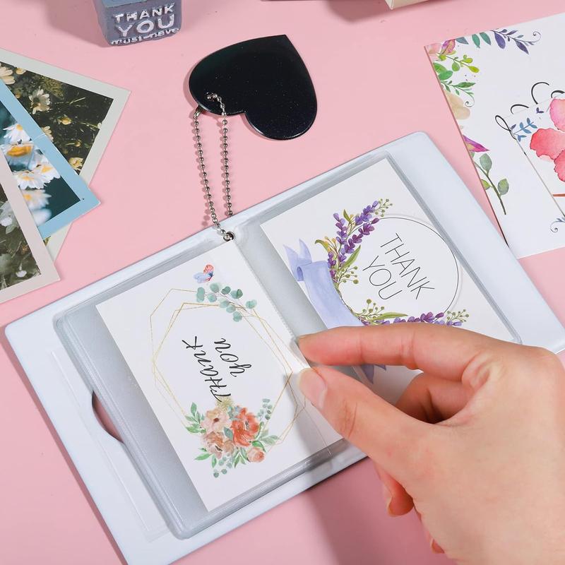 3" Mini Photo Album, Kpop Photocard Holder Book 32 Pockets, Photocard with Mirror-Like Photocard Binder, Love Heart Pendant Decor Gift Hollow