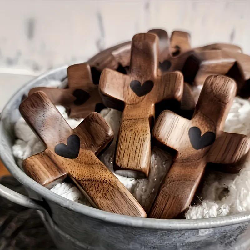 3Pcs Wooden Cross Decorations, Multi-functional Spiritual Symbols for Home and Office, Great Gift Idea - Religious, Ornaments