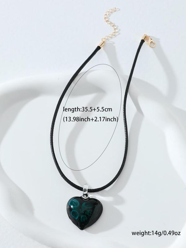 Women's Heart Decor Pendant Necklace for Women & Girls, Y2k Fashion Jewelry for Party, Daily Clothing Decor, Trendy All-match & Exquisite Jewelry for Birthday Gift, Mall Goth