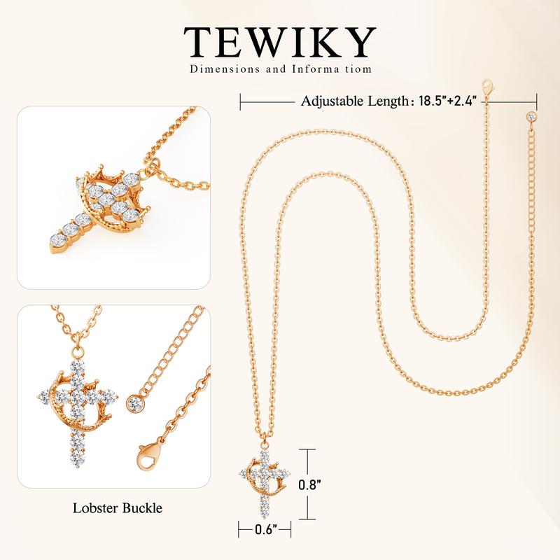 Tewiky Simple Crown & Cross Pendant Choker Necklace for Women & Men & Girls For Daily Party Clothing Decor Trendy All-match & Exquisite Jewelry for Black Friday Christmas Gift for christmas 2024 ornament