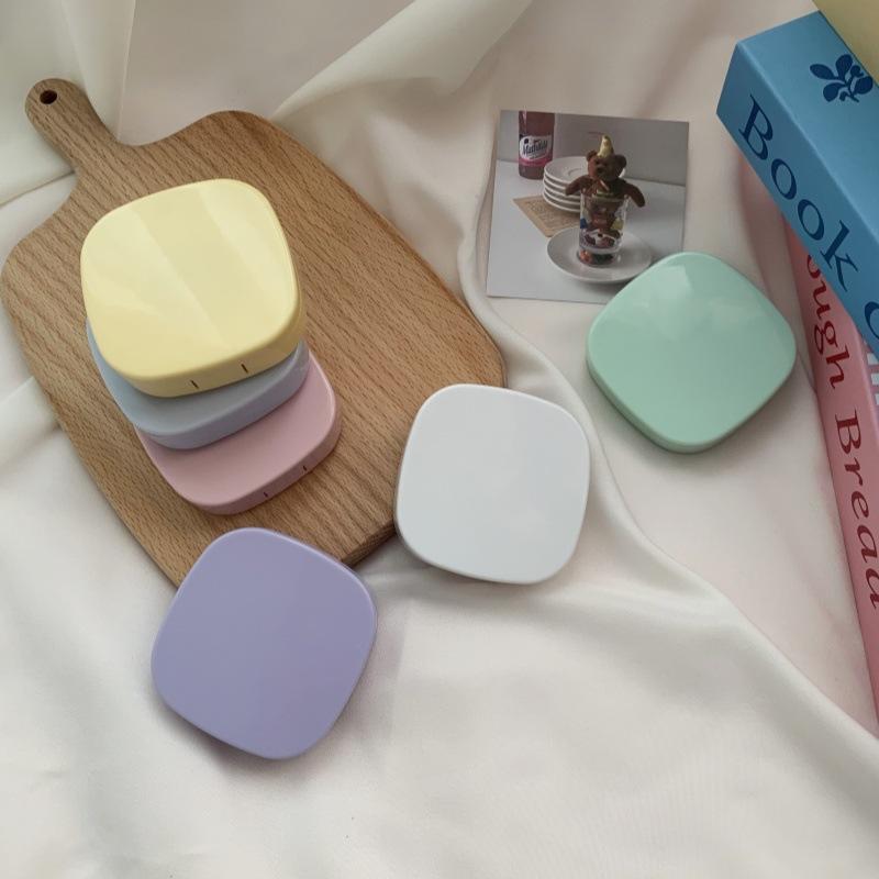 Style Simple Fashion Invisible Glasses Box Couple Box Nursing Beauty Pupil Box Solid Color Portable Cosmetic Contact Lenses Storage Box