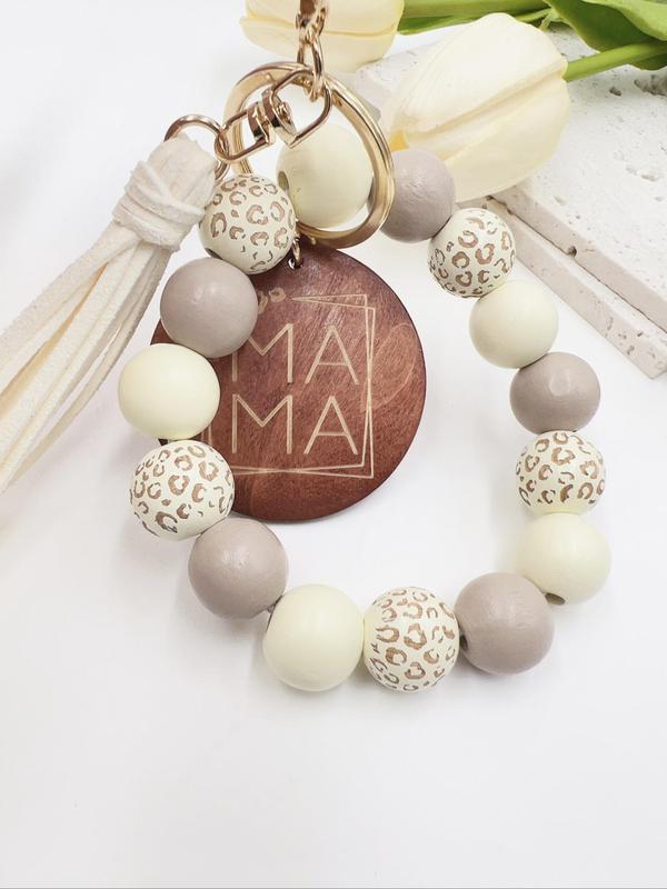 Women's Spring Colorblock Beaded & Tassel Decor Keychain, Boho Style Summer Vacation Wristlet Keychain, Personalized Cute Accessories, Unique Holiday Gift for Friends, Fall Outfits, Fall Freshness, for Fall