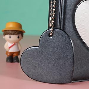 3" Mini Photo Album, Kpop Photocard Holder Book 32 Pockets, Photocard with Mirror-Like Photocard Binder, Love Heart Pendant Decor Gift Hollow