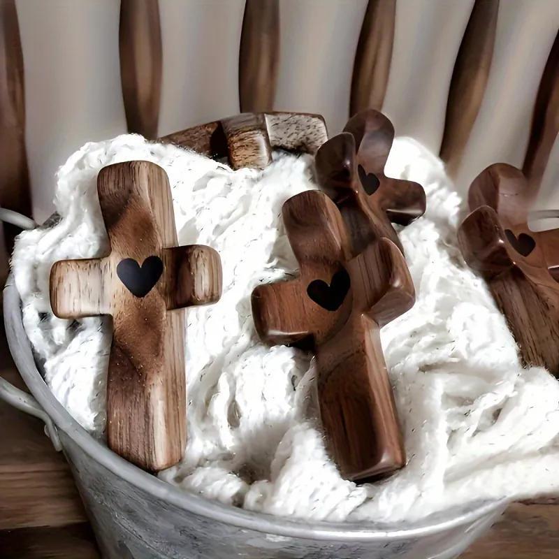3Pcs Wooden Cross Decorations, Multi-functional Spiritual Symbols for Home and Office, Great Gift Idea - Religious, Ornaments
