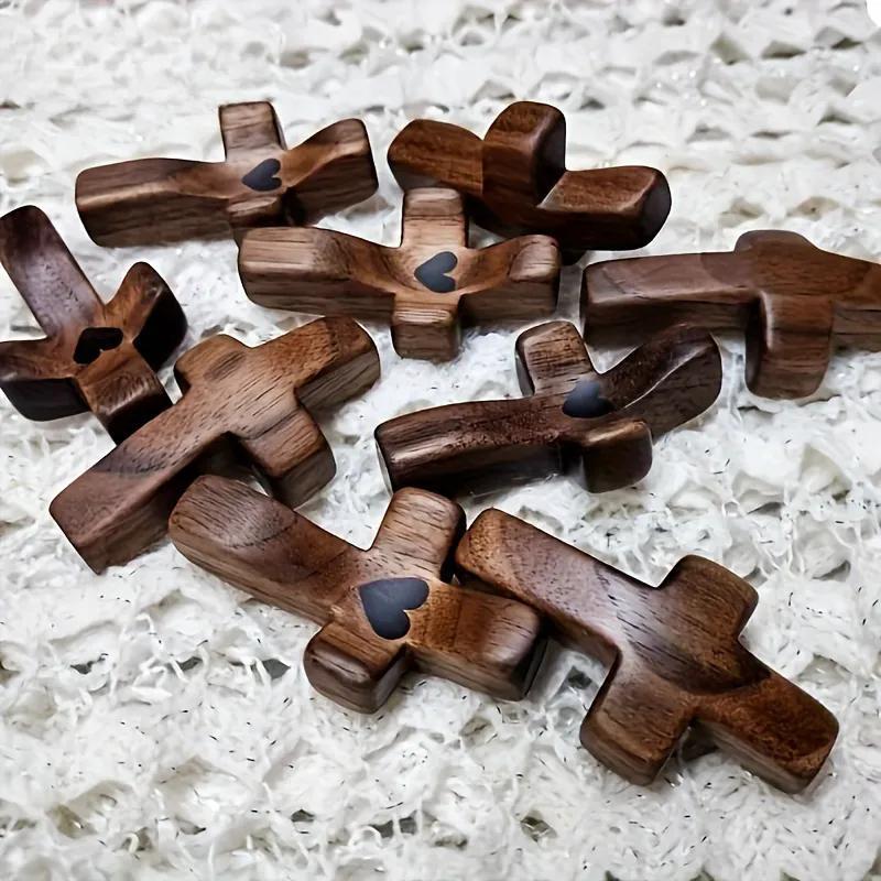 3Pcs Wooden Cross Decorations, Multi-functional Spiritual Symbols for Home and Office, Great Gift Idea - Religious, Ornaments