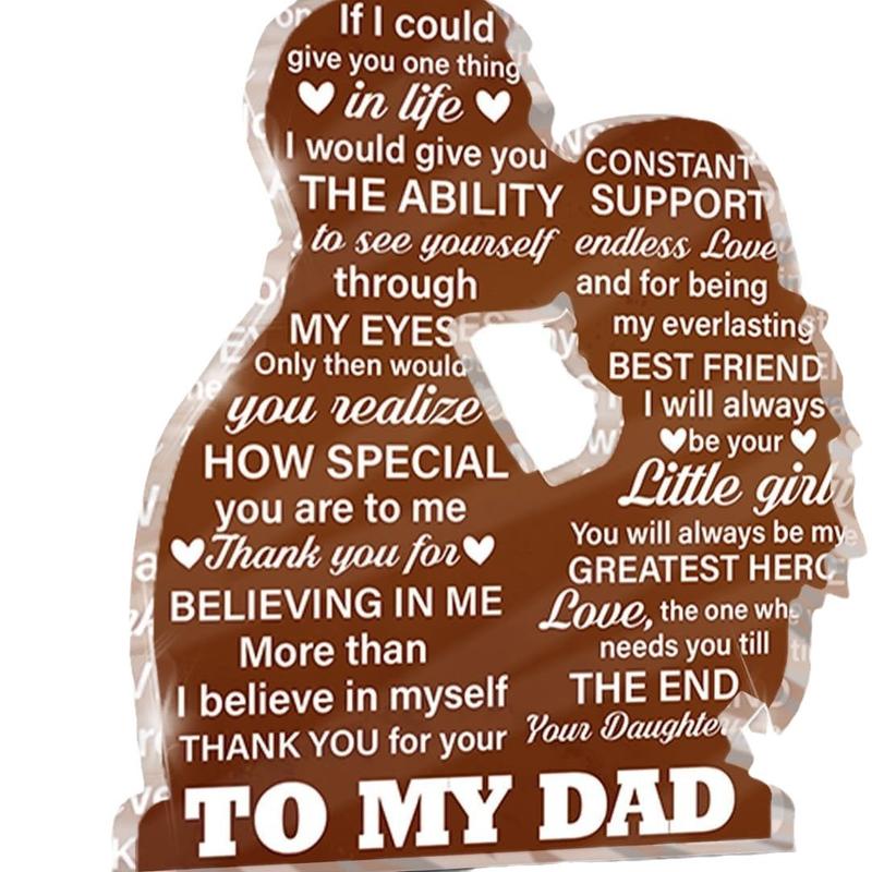 Gifts for Dad From Son, Thank You Gift for Dad Daddy Father Bonus Dad, Dad Birthday Father's Day Gift Ideas, Best Dad Acrylic Keepsake