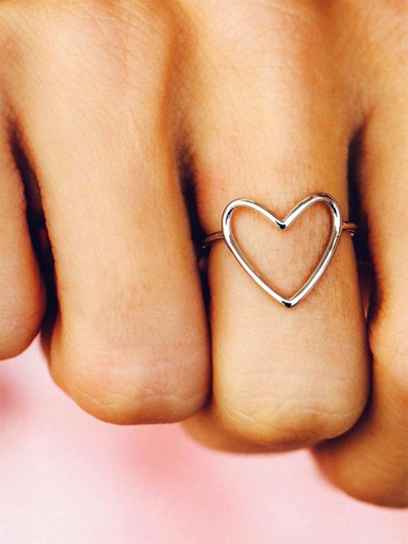 Heart Design Ring, Fashion Accessories for Women & Girls, Trendy All-match & Exquisite Jewelry for Birthday Gift