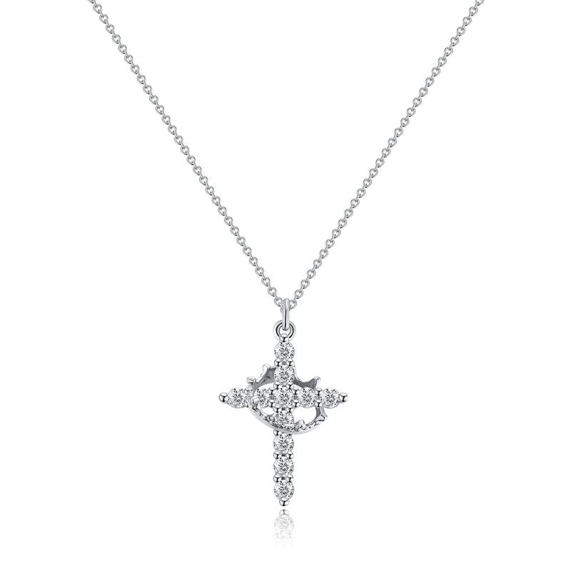 Tewiky Simple Crown & Cross Pendant Choker Necklace for Women & Men & Girls For Daily Party Clothing Decor Trendy All-match & Exquisite Jewelry for Black Friday Christmas Gift for christmas 2024 ornament