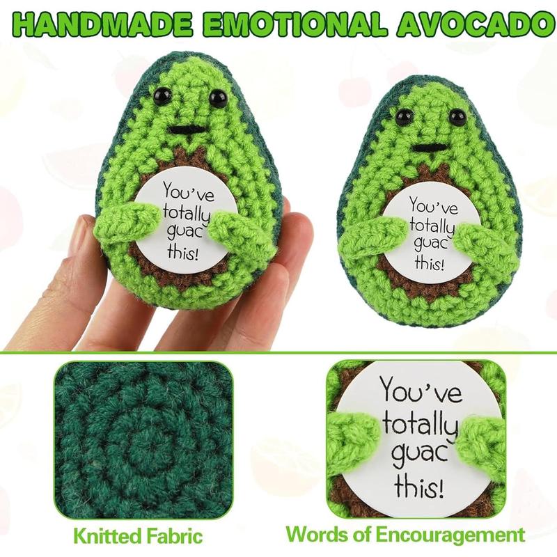Mini Funny Positive Potato, 3 inch Knitted Wool Doll with Positive Card for Cheer Up Gifts and Party Decorations, Cute Wool Positive Potato Crochet Doll for Birthday Gifts (Avocado) advent calendars