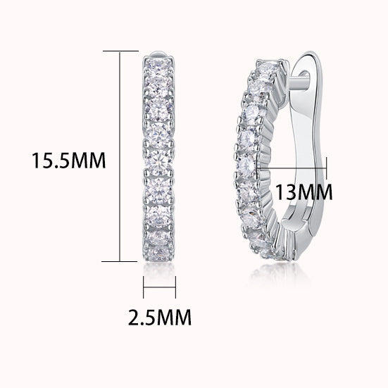 S925 Modern Guide Earrings Moissanite Hoop Earrings