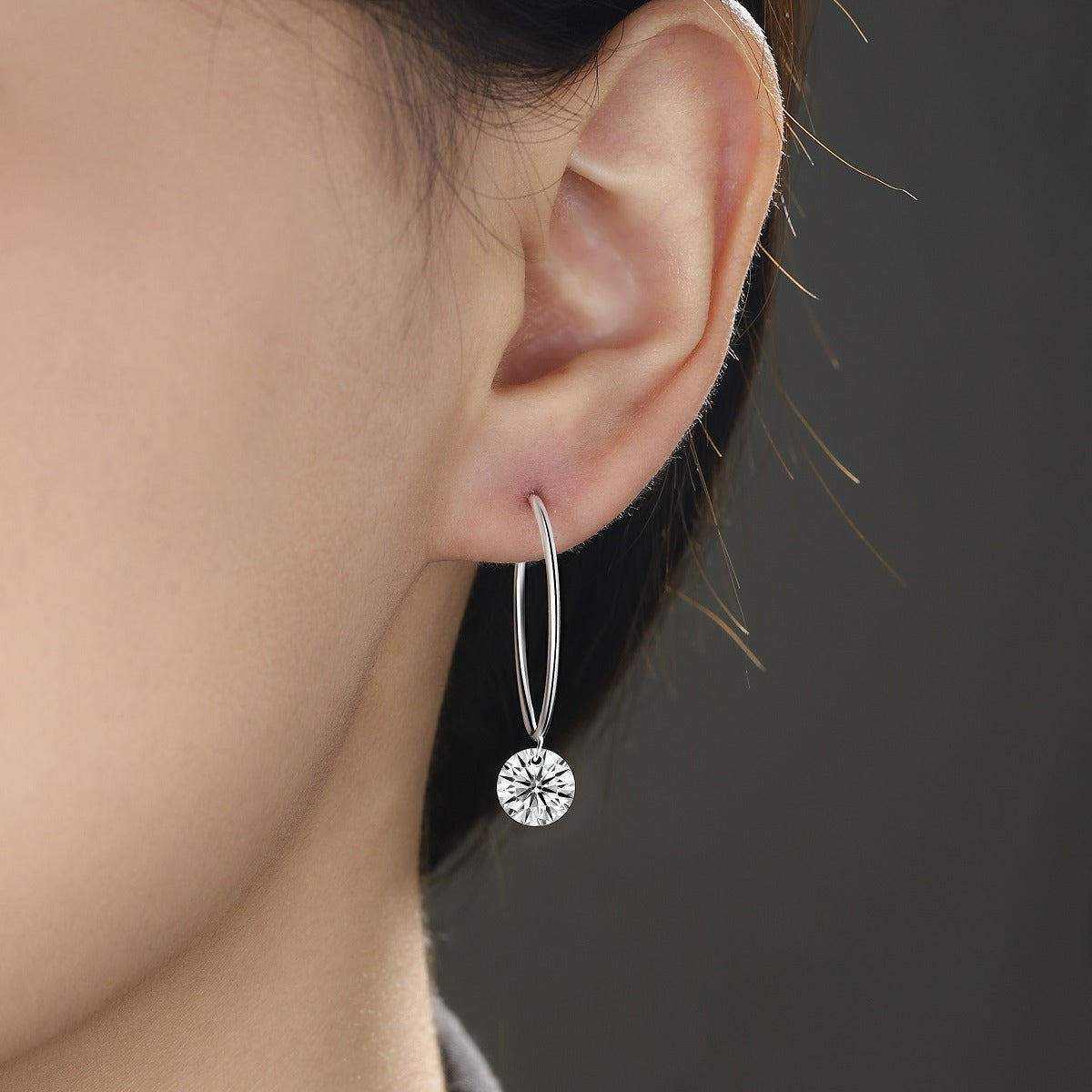 S925 Hoop Earrings Moissanite New Style Earrings