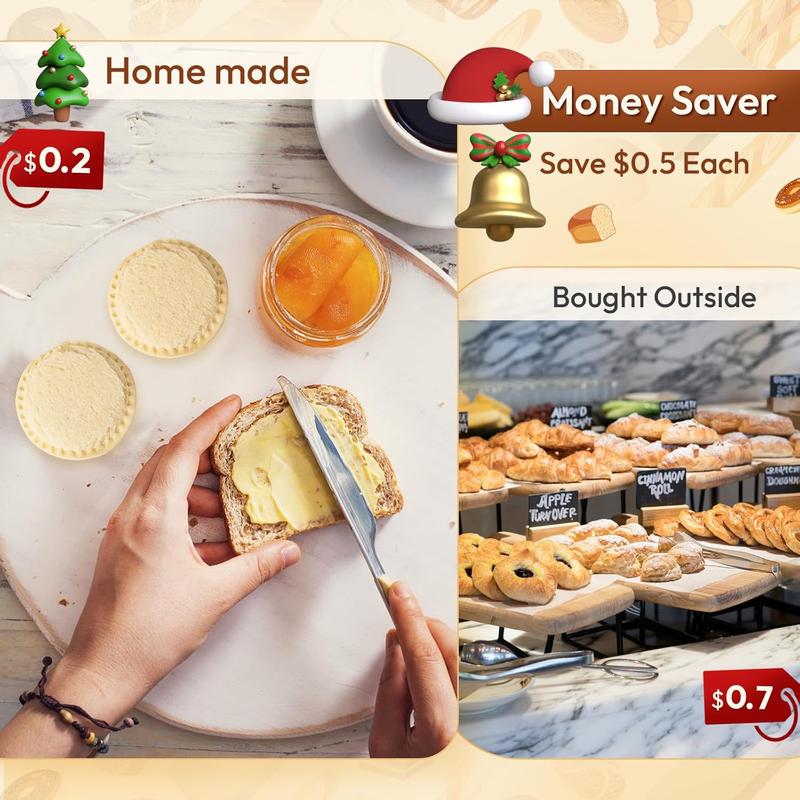 Sandwich Cutter, Sandwich Cutter and Sealer, Sandwich Maker,Uncrustables Peanut Butter and Jelly Sandwiches Tool/PBJ Cutter, Uncrustable Sandwich Maker for Kids, for Thanksgiving/Christmas Day
