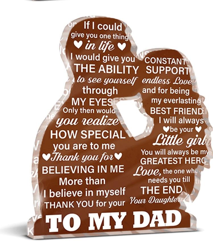 Gifts for Dad From Son, Thank You Gift for Dad Daddy Father Bonus Dad, Dad Birthday Father's Day Gift Ideas, Best Dad Acrylic Keepsake