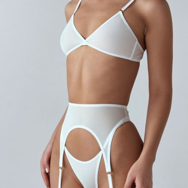New Arrival Sexy Netted Bra Set with Bow and No-Underwire - 5-Piece with Cape for Women | Perfect for Date Night