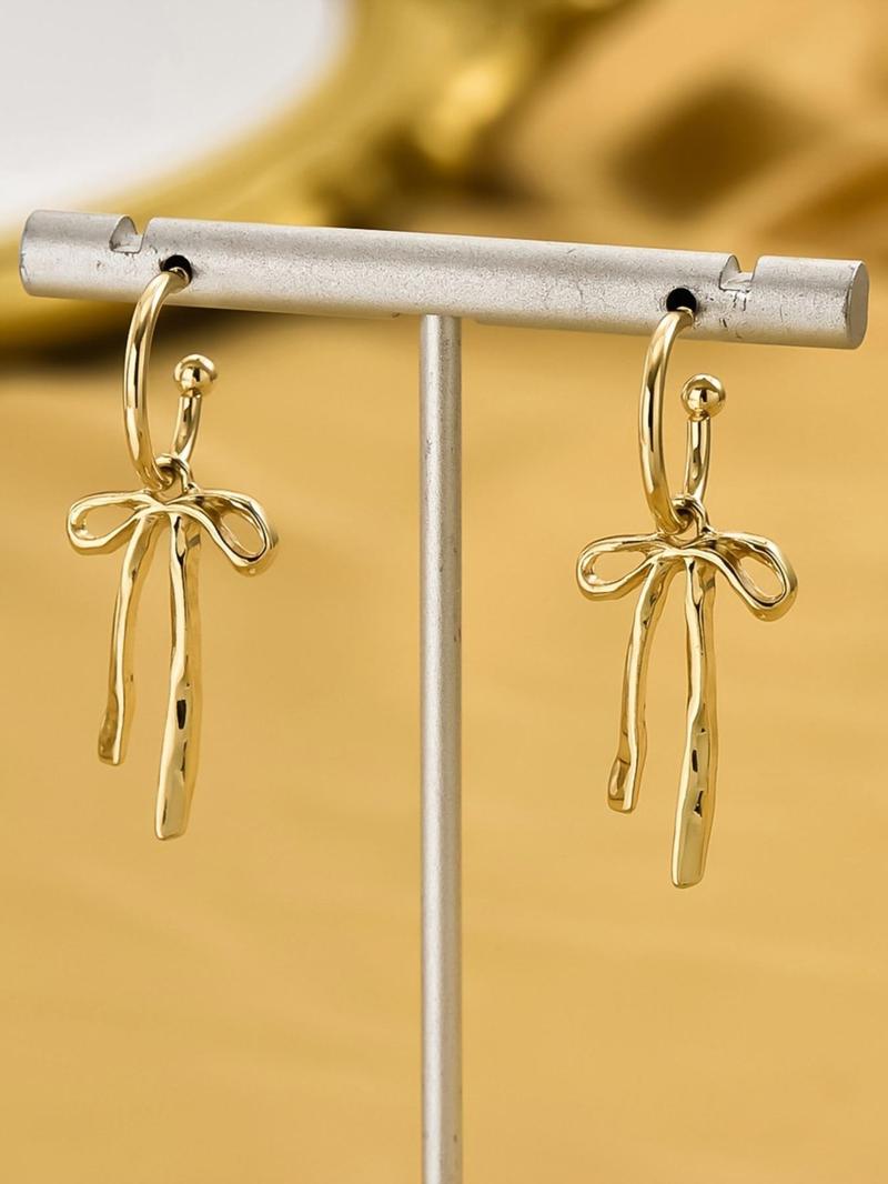 Women's Elegant Bowknot Design Dangle Earrings, Exquisite Trendy Dangle Earrings, Fashionable Jewelry for Women for Daily & Party Decoration