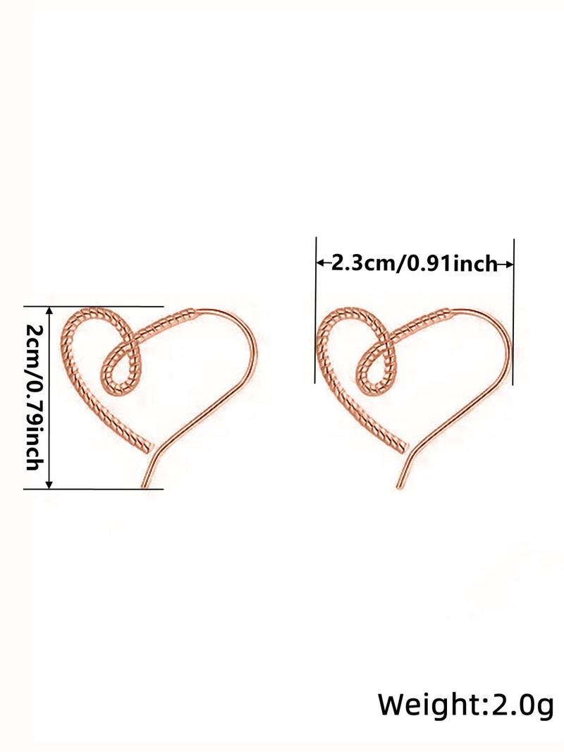 Women's Elegant Heart Design Dangle Earrings, Exquisite Trendy Dangle Earrings, Fashionable Minimalist Jewelry for Women for Daily & Party Decor