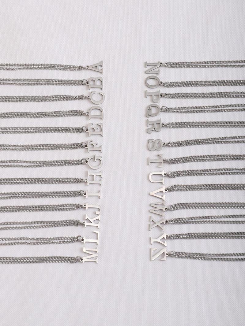 Street Trend Minimalist Pendant Letter Necklace As Gift for Boyfriend, Summer Casual All-match Matching Mexican Necklaces for Boys, Classic Fashion Goth Jewelry Accessories for Men