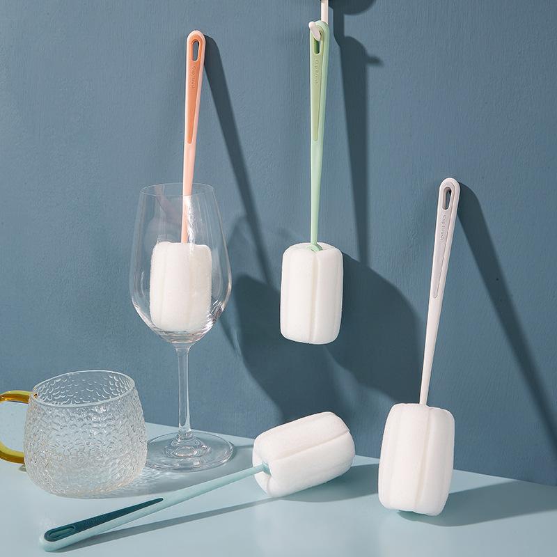 2pcs Cup brush, cup magic tool, water cup cleaning, long handle washing, bottle brush, no dead corners to remove tea stains, sponge small brush