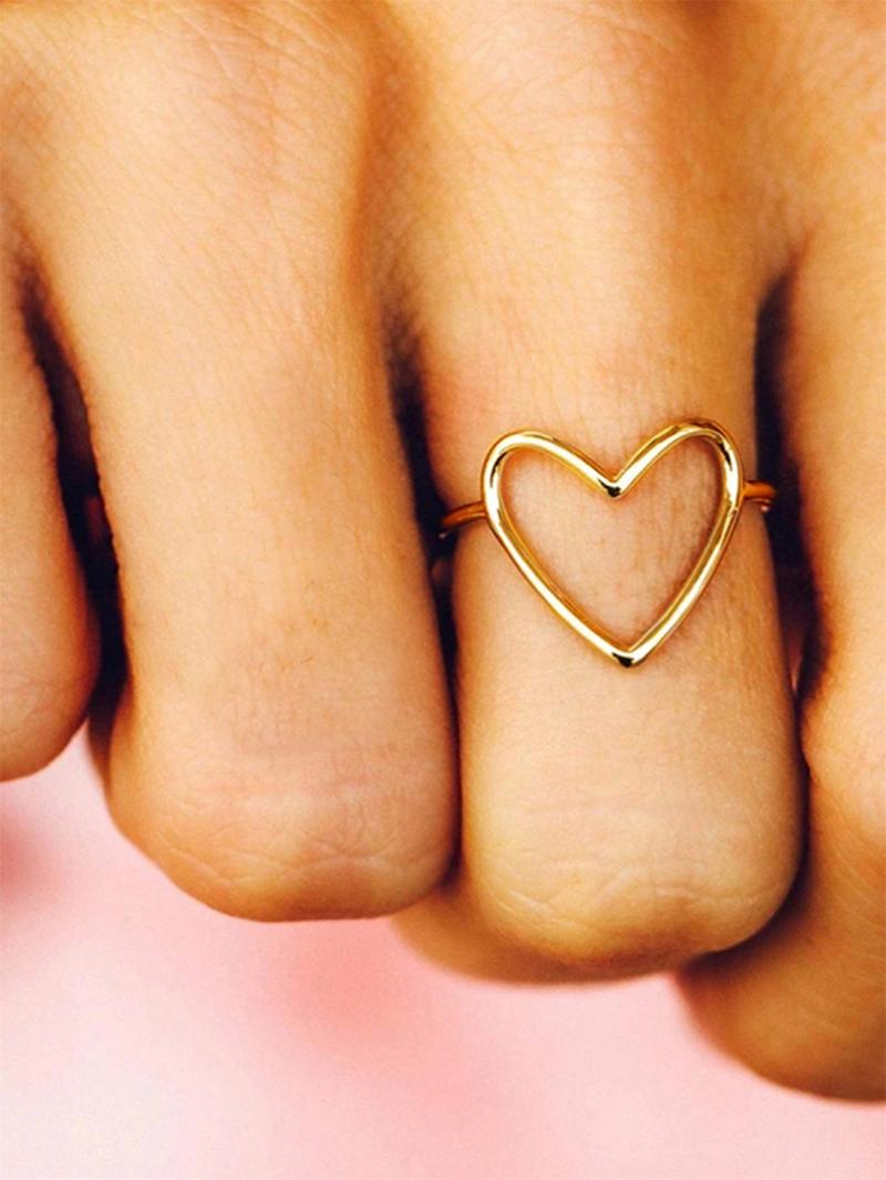 Heart Design Ring, Fashion Accessories for Women & Girls, Trendy All-match & Exquisite Jewelry for Birthday Gift