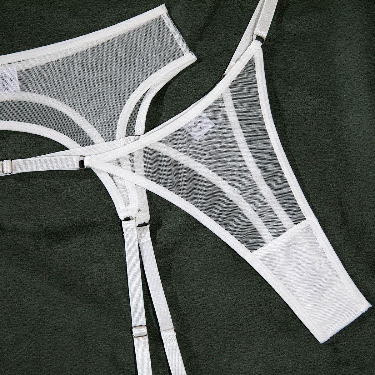 New Arrival Sexy Netted Bra Set with Bow and No-Underwire - 5-Piece with Cape for Women | Perfect for Date Night