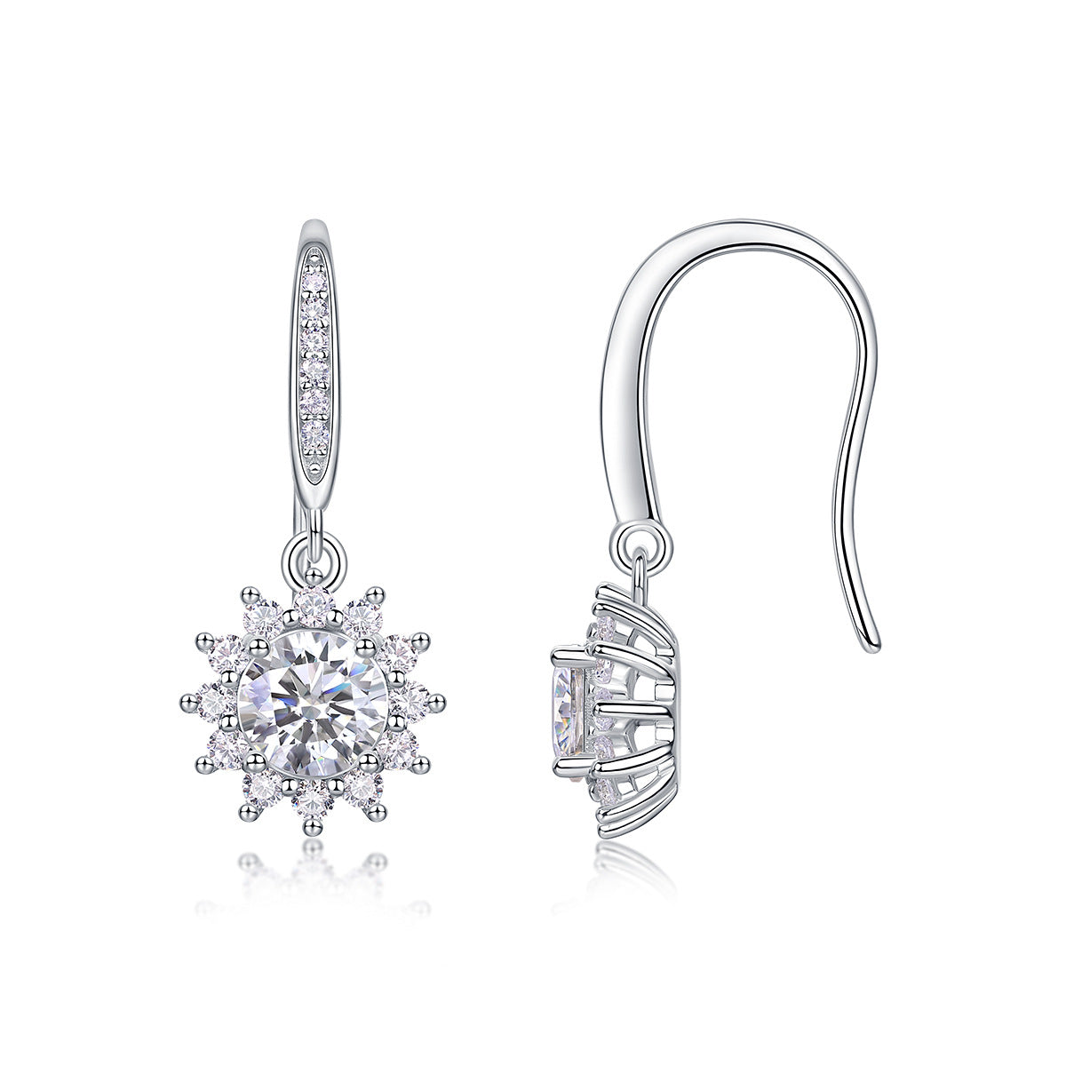 925 Silver Earrings Moissanite New Long Drop Earrings