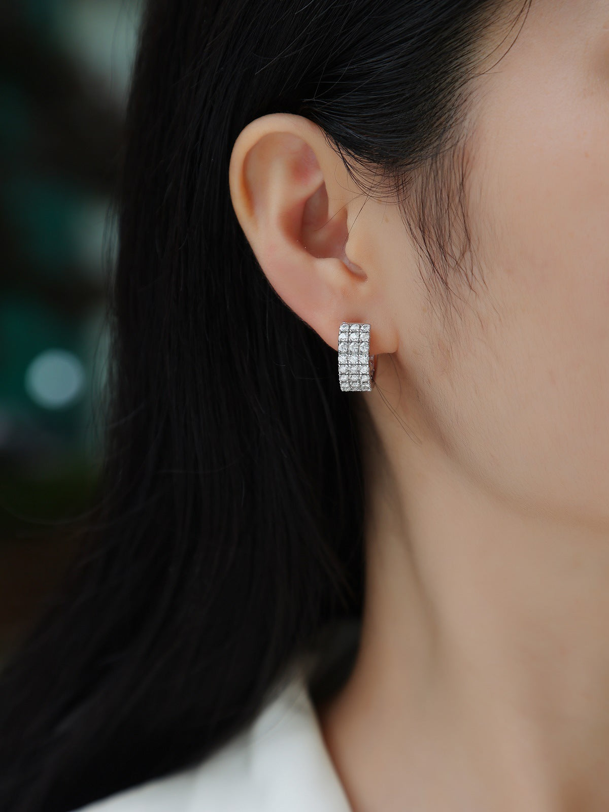 S925 Silver Earrings Moissanite Hoop Earrings