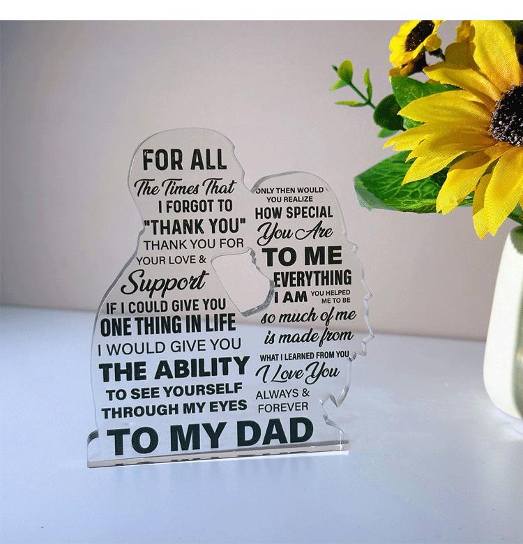 Gifts for Dad From Son, Thank You Gift for Dad Daddy Father Bonus Dad, Dad Birthday Father's Day Gift Ideas, Best Dad Acrylic Keepsake