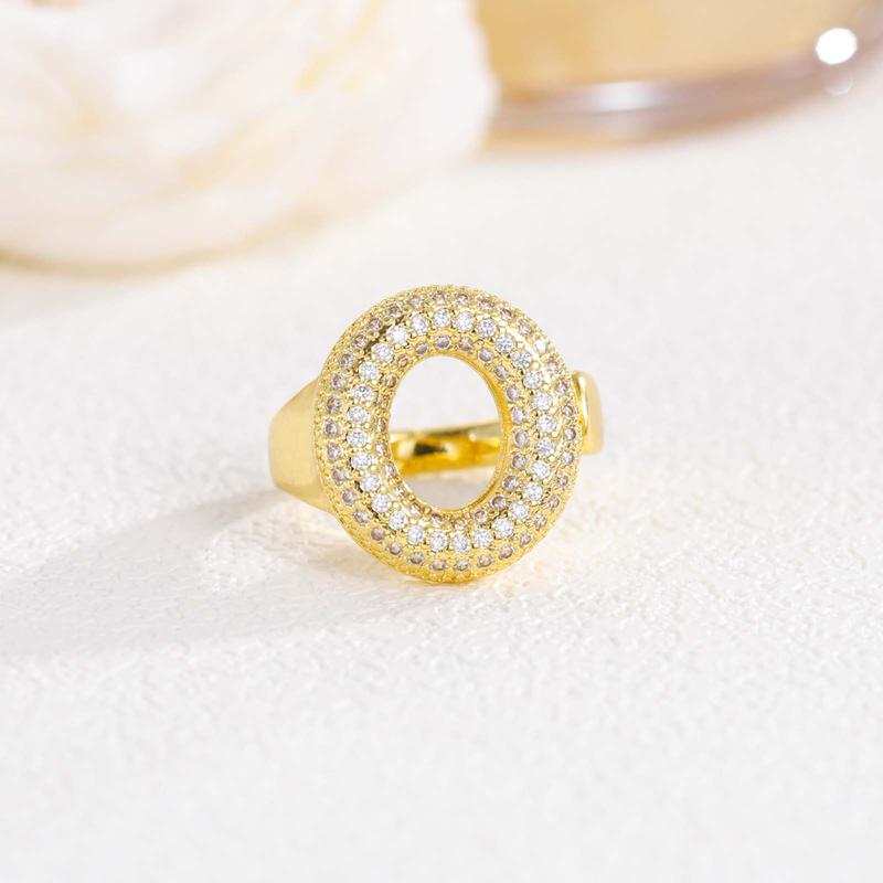 New 26 English letter rings fashionable chubby balloon letter rings with adjustable opening for women